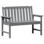 vidaXL Banc de jardin avec coussin Gris clair 120 x 59 x 88cm HDPE