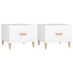vidaXL Tables basses 2 Pièces blanc 50x50x40 cm bois d'ingénierie