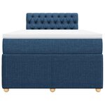 vidaXL Sommier à lattes de lit avec matelas Bleu 120x200 cm Tissu