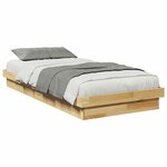 vidaXL Cadre de lit sans matelas 90x200 cm bois massif de chêne