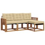 vidaXL Ensemble de canapés d'extérieur 4 Pièces Naturel et Beige