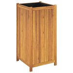 vidaXL Jardinière avec doublure 50x50x100 cm bois massif d'acacia