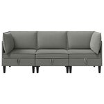 vidaXL Ensemble de meubles pour le salon 3 pc Gris foncé Tissu