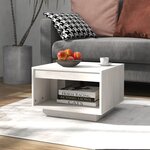 vidaXL Table basse blanc 50x50x33 5 cm bois de pin massif