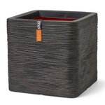 Capi Jardinière Nature Rib carrée 50x50x50 cm Marron foncé