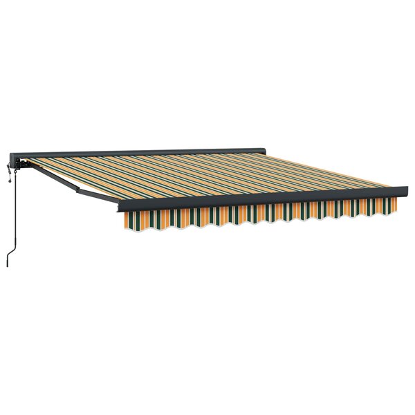 vidaXL Auvent Vert et jaune 350 x 250 x 165 cm Polyester et Aluminium