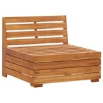 vidaXL Canapé central sectionnel 1 pc et coussins Bois d'acacia massif