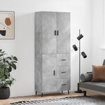 vidaXL Buffet haut Gris béton 69 5x34x180 cm Bois d'ingénierie