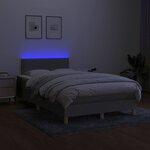vidaXL Sommier à lattes de lit matelas LED Gris clair 120x200 cm Tissu
