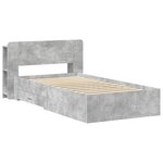 vidaXL Cadre de lit avec rangement Gris béton 80 x 200 cm