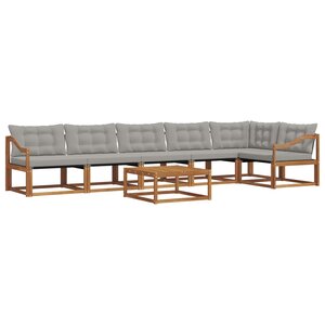 vidaXL Ensemble de canapés d'extérieur 7 Pièces Gris Naturel et Clair