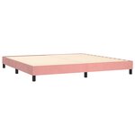 vidaXL Sommier à lattes de lit avec matelas LED Rose 200x200cm Velours