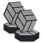 10 Panneaux muraux 30x26 hexagone gris bois