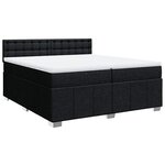 vidaXL Sommier à lattes de lit avec matelas Noir 200x200 cm Tissu