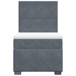 vidaXL Sommier à lattes de lit et matelas Gris foncé 90x200 cm Velours