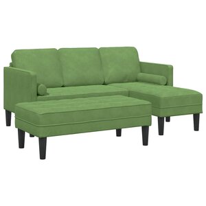 vidaXL Ensemble de Canapés 2 Pièces Vert clair 173 x 131 x 67 cm Velours