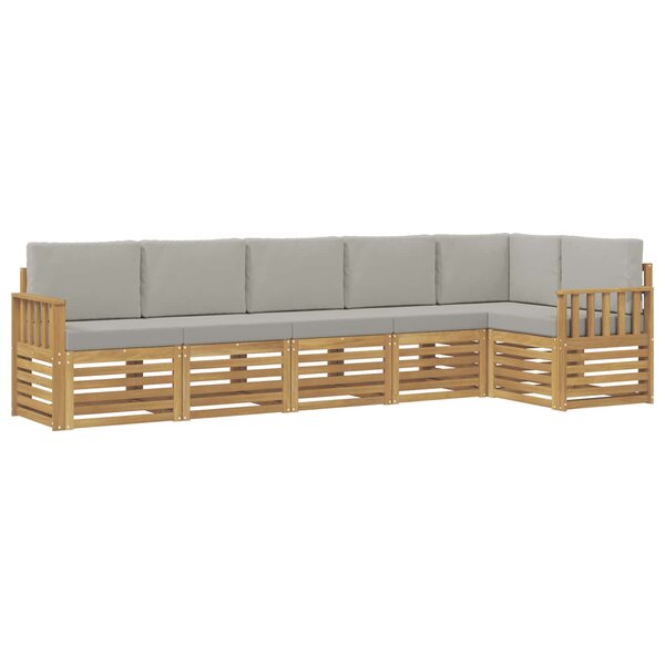 vidaXL Ensemble de canapés d'extérieur 6 pc Blanc et gris clair