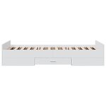 vidaXL Cadre de lit avec tiroirs blanc 75x190 cm bois d'ingénierie