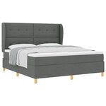 Lit Box Spring vidaXL avec matelas - Gris foncé  180x200 cm  Tissu