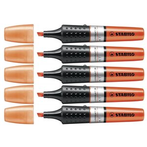 Surligneur LUMINATOR Niveau Visible Pointe Biseautée Orange x 5 STABILO