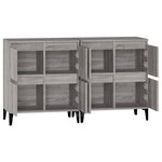 vidaXL Buffets 2 Pièces sonoma gris 60x35x70 cm bois d'ingénierie