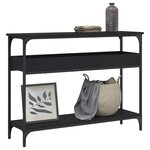 vidaXL Table console avec étagère noir 100x29x75 cm bois d'ingénierie