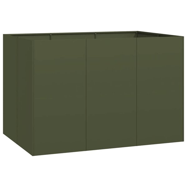 vidaXL Jardinière vert olive 120x80x80 cm acier