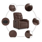 vidaXL Fauteuil inclinable Marron Similicuir