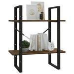 vidaXL Bibliothèque 2 niveaux Chêne brun 60x30x70 cm Bois d'ingénierie