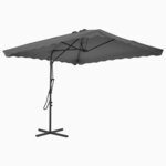 vidaXL Parasol d'extérieur avec mât en acier 250 x 250 cm Anthracite