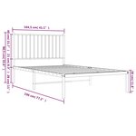 vidaXL Cadre de lit métal sans matelas et tête de lit blanc 100x190 cm