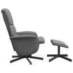 vidaXL Fauteuil de massage inclinable et repose-pieds gris foncé tissu