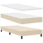 vidaXL Lit à ressorts avec matelas avec LED Crème 100 x 200 cm tissu