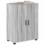vidaXL Cabinet de salle de bain avec porte Gris Sonoma 60 x 35 x 80 cm