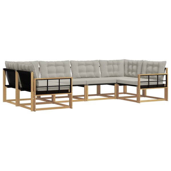 vidaXL Ensemble de canapés d'extérieur 6 pc Blanc et gris clair