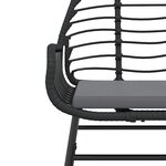 vidaXL Ensemble à manger de jardin et coussins 3 Pièces noir rotin verre