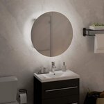 vidaXL Armoire de salle de bain miroir rond et LED Blanc 40x40x17 5 cm
