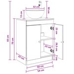 vidaXL Meuble de salle de bain avec évier Blanc 54 x 35 x 83 cm