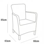 Keter Chaise à manger de jardin Trenton graphite