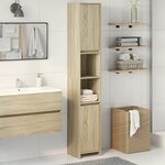 vidaXL Armoire de salle de bain Chêne sonoma 30x30x183 5 cm Aggloméré