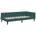 vidaXL Cadre de lit d'angle avec tête de lit Vert foncé 90 x 200 cm