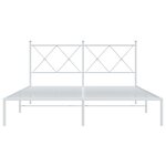 vidaXL Cadre de lit métal avec tête de lit blanc 150x200 cm