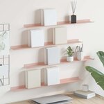vidaXL Étagère flottante 4 Pièces Rose 80 x 9 x 2 5 cm Acier