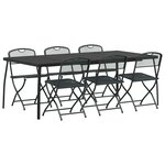 vidaXL Ensemble de meubles d'extérieur 7 pc Anthracite Fer et Acier