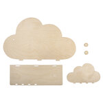 Kit diy - etagère en bois nuage 35 x 21 x 10 cm