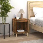vidaXL Table de chevet Chêne fumé 40x35x50 cm