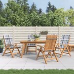 vidaXL Chaises de jardin inclinables 4Pièces et coussins bois massif teck