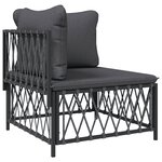 Salon de jardin meuble d'extérieur ensemble de mobilier 7 pièces avec coussins anthracite acier 02_0017067