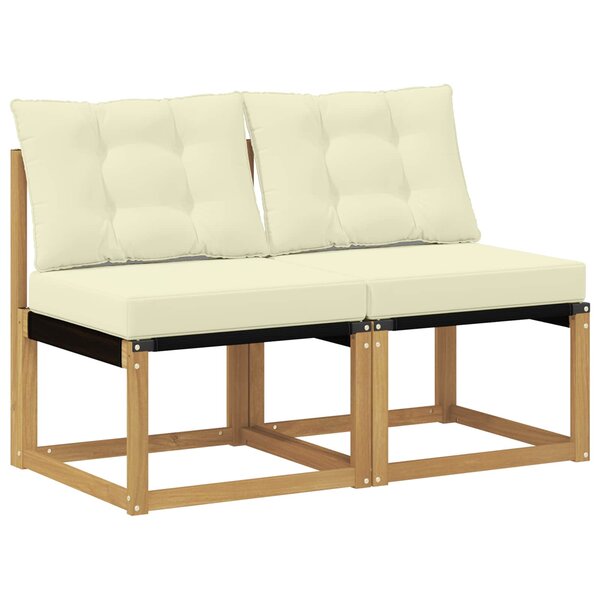 vidaXL 2 pc Sofa de milieu extérieur Blanc