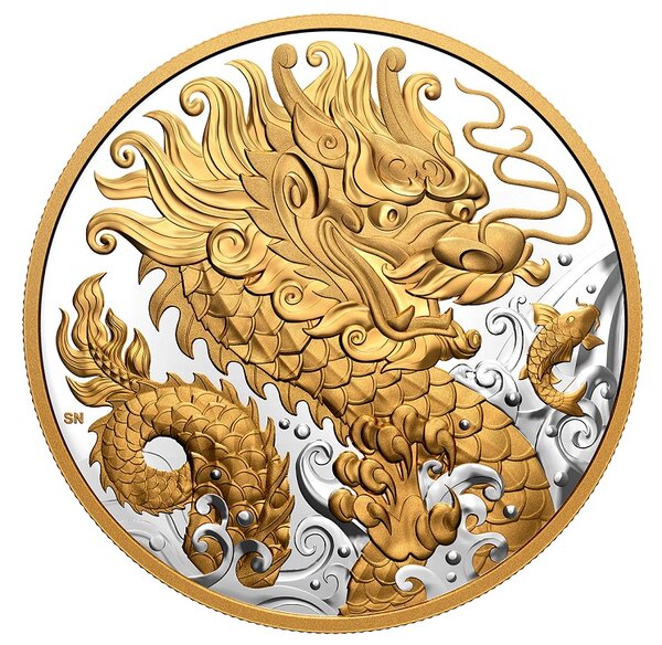 Pièce de monnaie 125 Dollars Canada Dragon triomphant 2021 – Argent BE